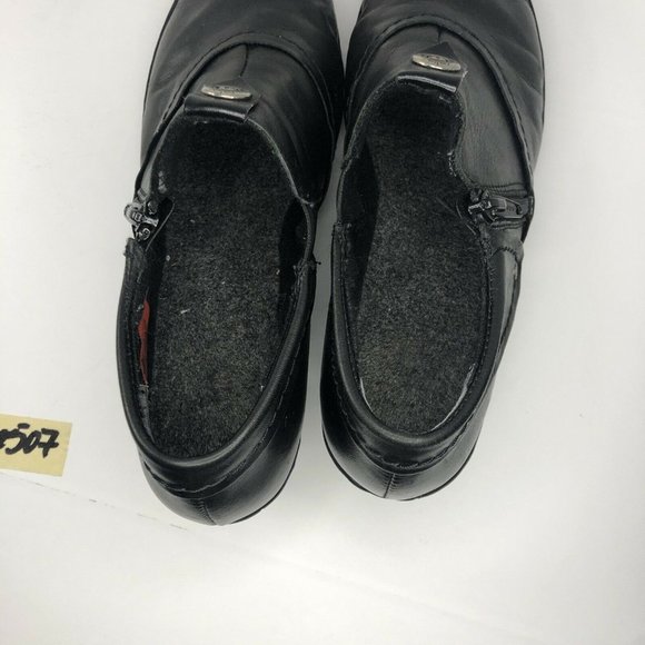 Reiker Women's Size 10 Black Leather Casual Shoes, Size Zip, Elastic Foot Gusset - Picture 6 of 8